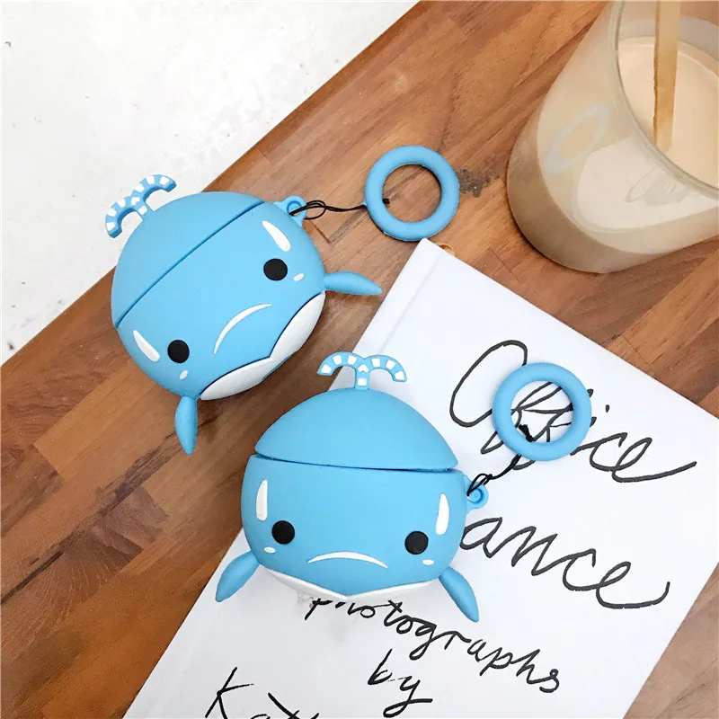 Мягкий чехол для наушников Huawei Freebuds 3 Kawaii 3D с рисунком Кита запроса беспроводные