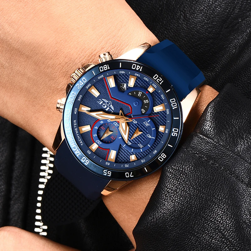 LIGE новые модные золотые часы мужские Топ бренд Роскошные Спортивные Часы