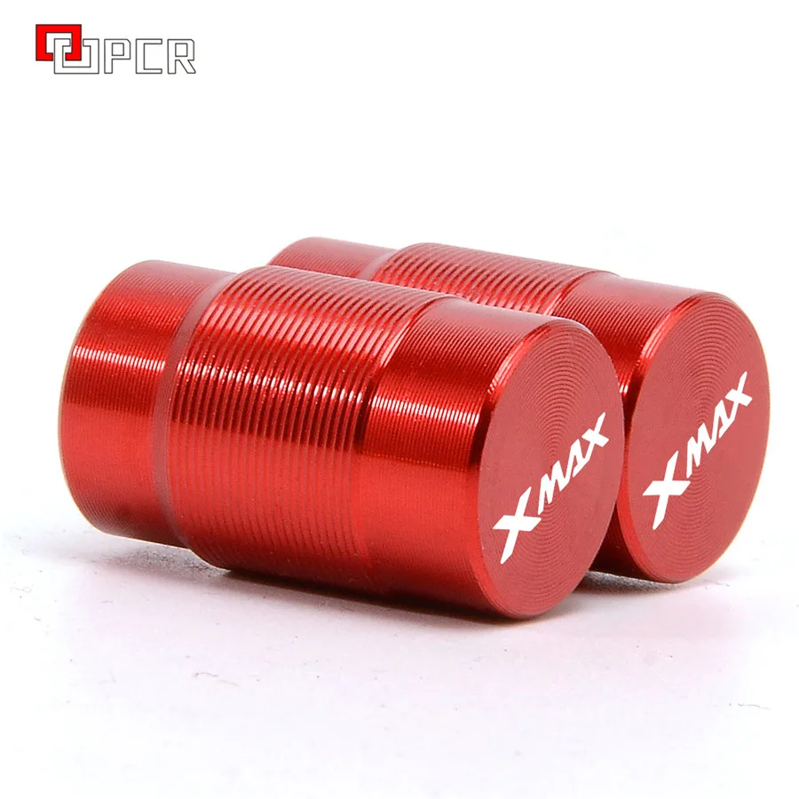 Xmax logo red Одна пара Мотоцикл логотип Алюминий вентиль шины колеса Шапки для YAMAHA XMAX X-MAX 125 250 300 400 TMAX 530 SX/DX T-MAX 500 весь год - Цвет: Xmax logo red