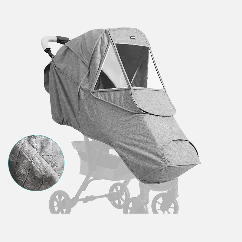 

Universal Thicken Cotton Baby Stroller Rain Cover PVC Wind Dust Shield With Window For Strollers Pushchairs Stroller Accessories