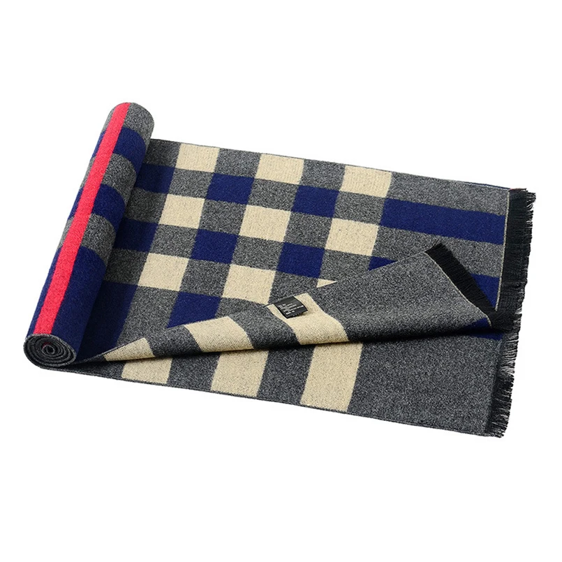 Новый мужской кашемировый шарф зимний английский сетчатый женский роскошный