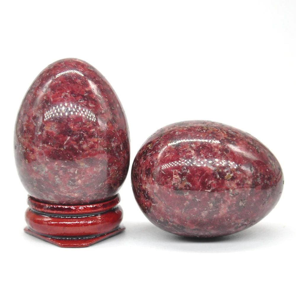 

34x45mm Red Spot Jasper Egg Shaped Stone Healing Natural Crystal Massage Minerale Gemstone Spiritual Decoration Collection