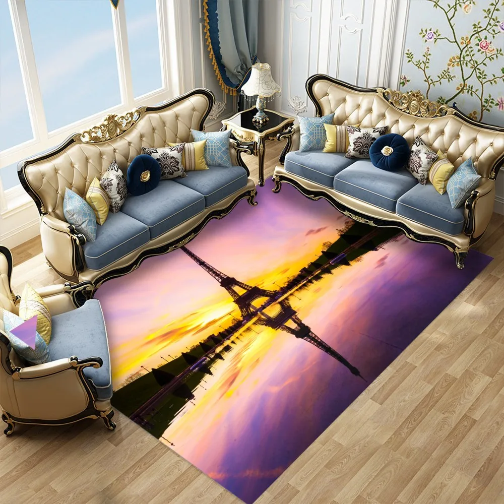Париж башня Площадь Ковер Свадебная вечеринка украшения коврики природные