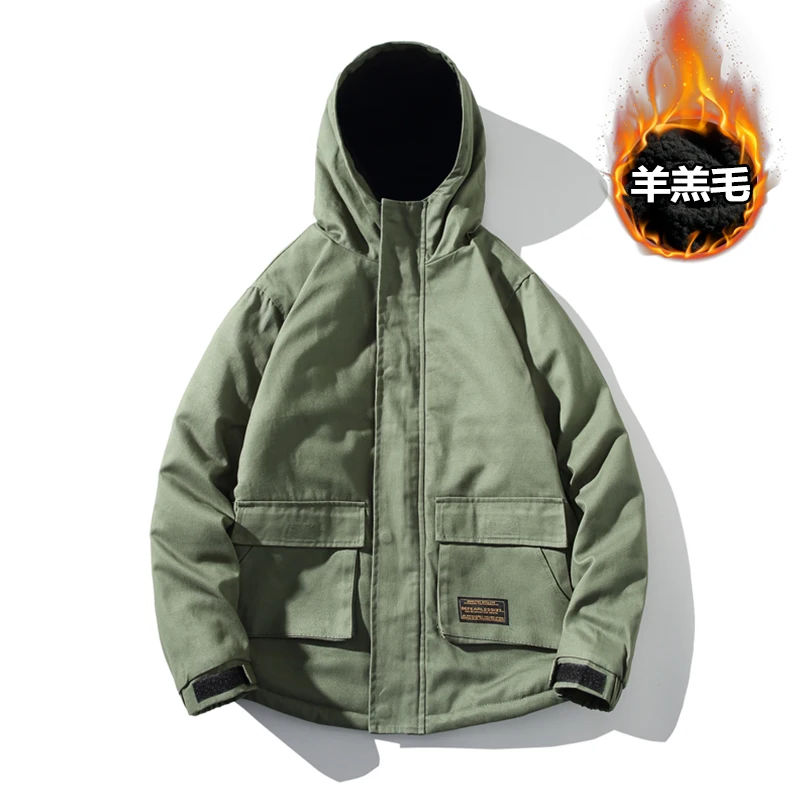 

Men's Windproof Parkas 2021 Winter Military Fashion Jacket Men Thick Casual Outwear Jacket Plus Size 5XL Velvet Warm Coat Men