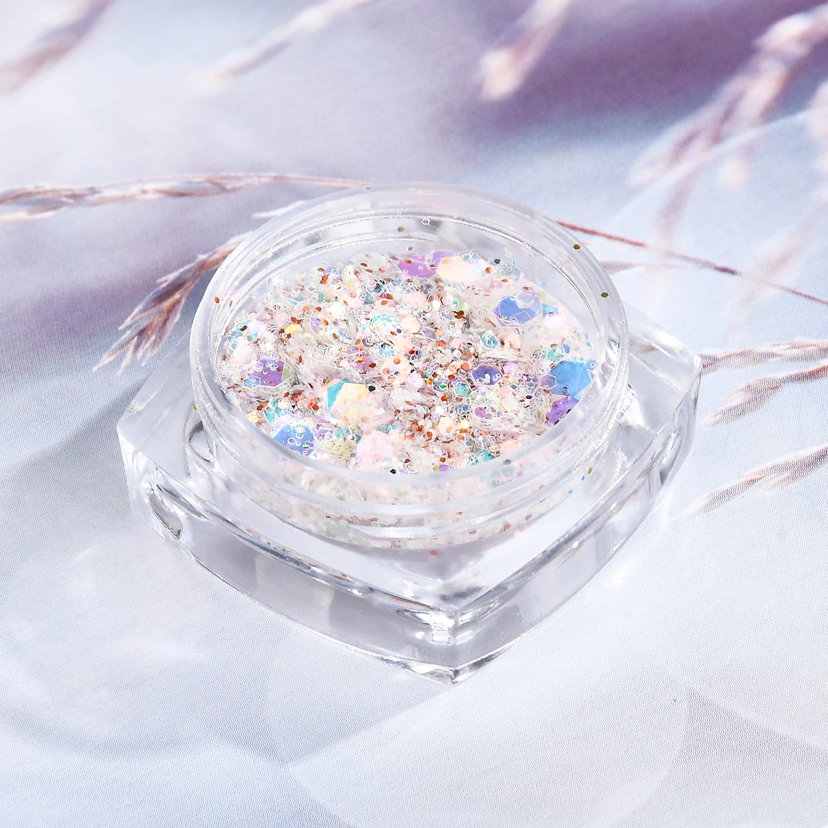 6 шт. синий цветной набор для ногтей с блестками Голографический лазерный порошок