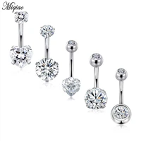 miqiao stainless steel 5 pcs set navel piercing round pendant belly button rings piercing jewelry for women gift