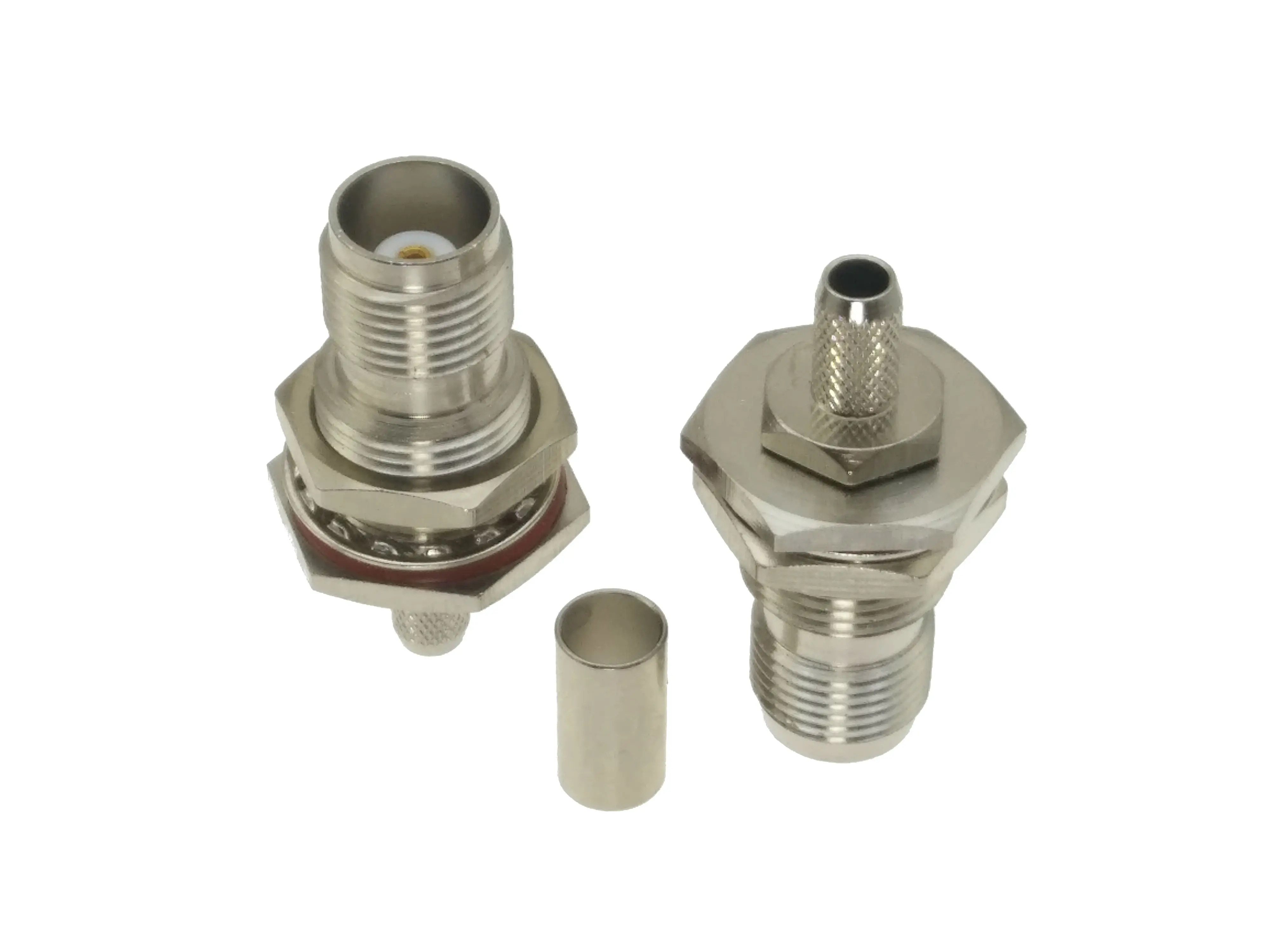 

10pcs Connector TNC female jack nut bulkhead crimp RG58 RG142 LMR195 RG400 Cable RF Coaxial