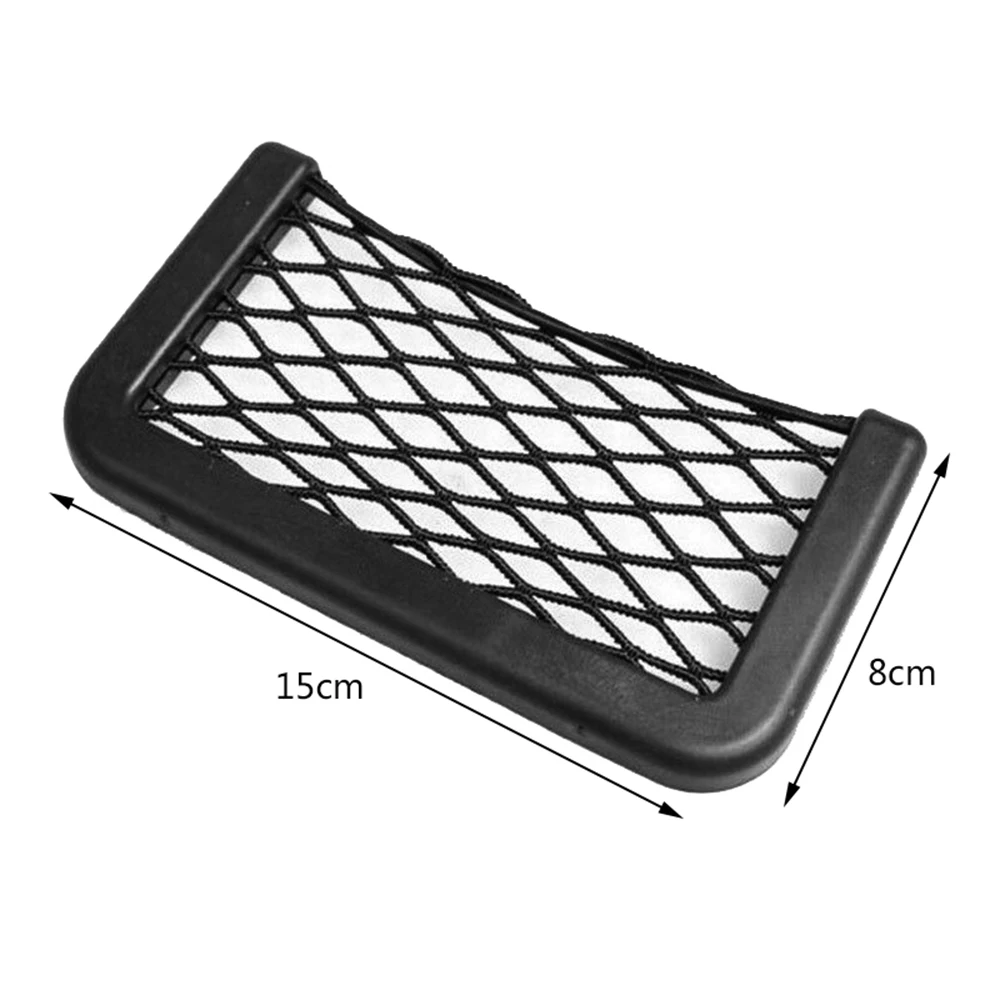 

Universal Car Seat Side Back Rack Net Bag Phone Holder Pocket Organizer Black