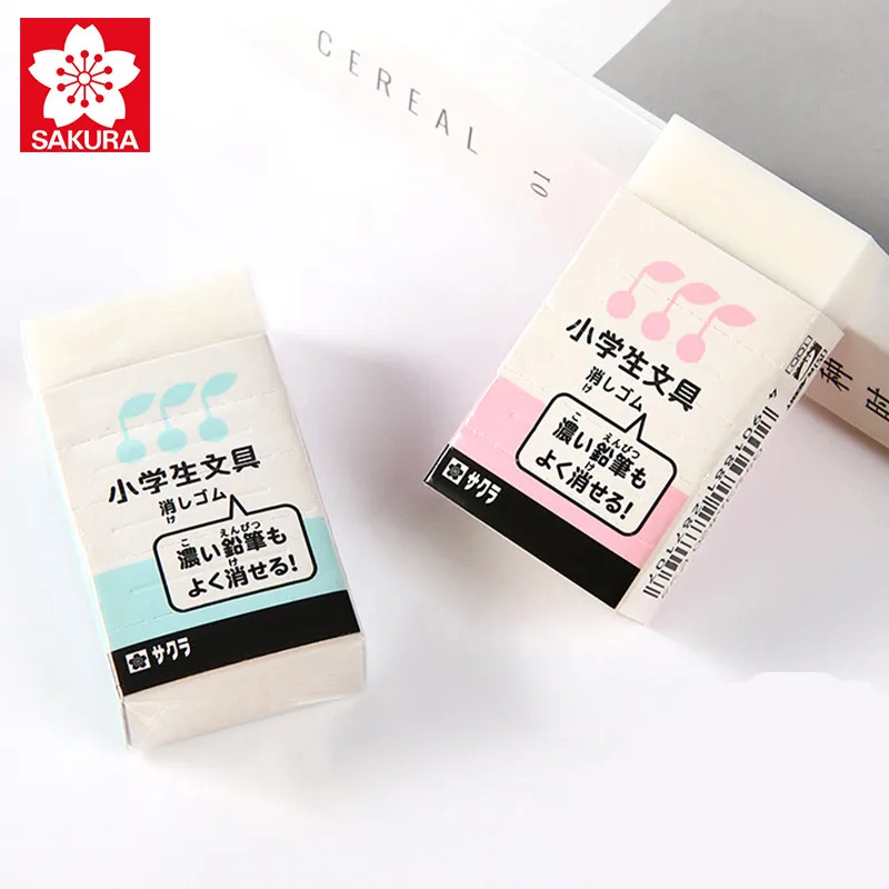 

Ластик для начальной школы Сакура, синий и розовый цвета, 1 шт.