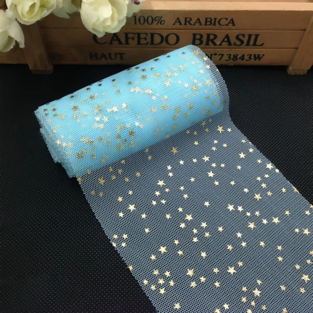 

5 yards/roll Star Tulle Confetti Glitter Tulle Baking Cake Topper Tutu Pom Bow Soft Squine Tulle DIY Wedding Birthday Decoration