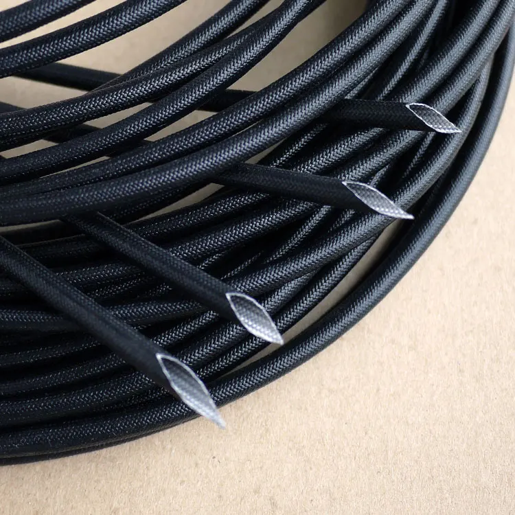 

ID 9mm Fiberglass Tube Silicone Resin Braided Wire Sleeve Flame Resistant Fiber Glass Insulated Cable Protect Pipe 200 Deg.C