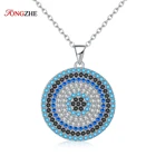 Ожерелье женское из серебра 925 пробы с круглым кубическим цирконием