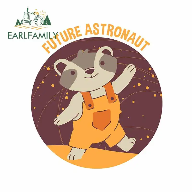 

EARLFAMILY 13cm x 11.5cm for Future Astronaut Raccoon Car Stickers Windshield Bumper Motorcycle Decal Waterproof Trunk Graphics
