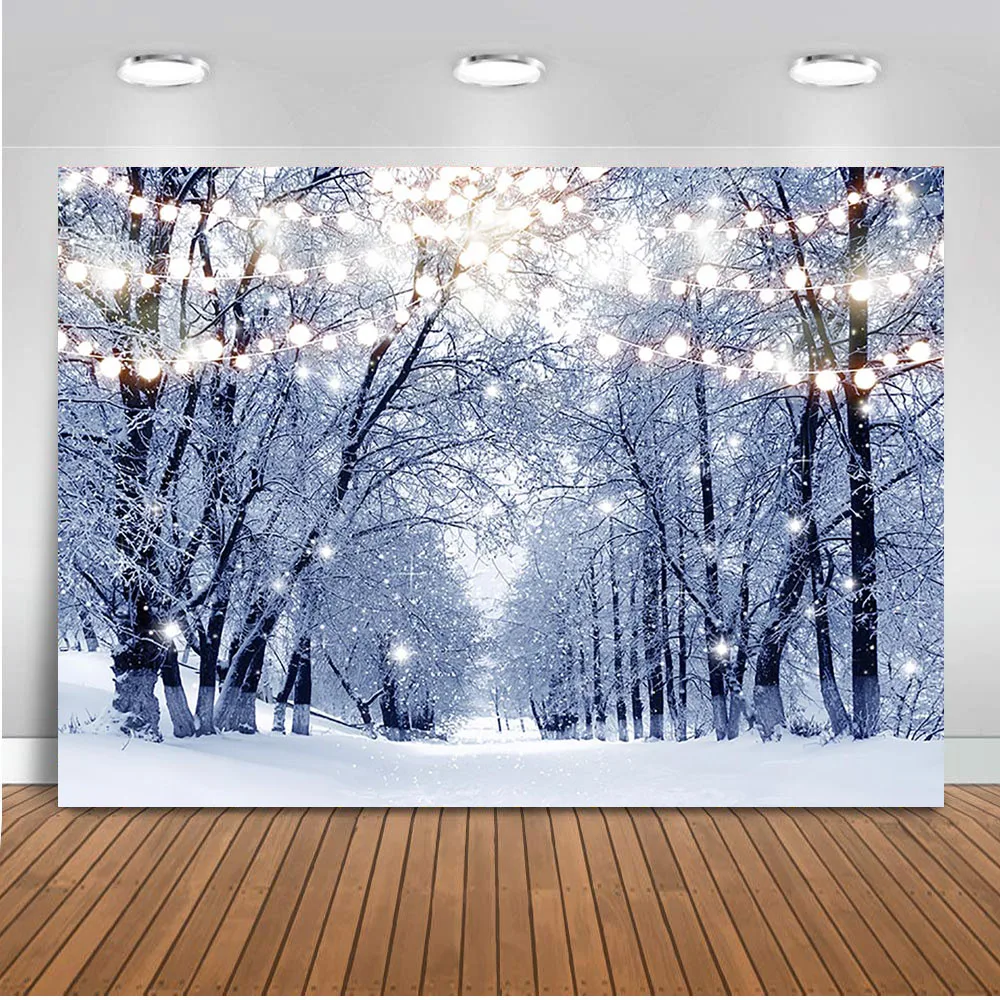 Зимних пейзажей страны чудес фотографии фоном в облаках и блеск лес рисунком