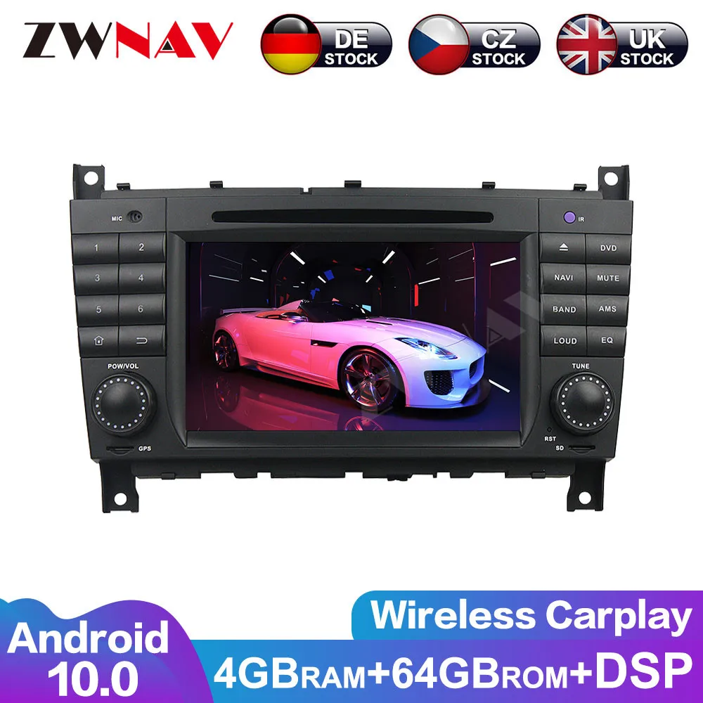 

Carplay Android 10.0 Screen Car Multimedia DVD Player For BENZ C-Class W203 2004-2007 GPS Navi Auto Radio Audio Stereo Head Unit