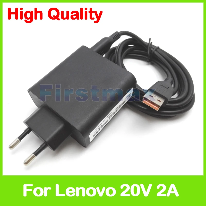 With USB Cable 20 в, 2 А, 5,2 в, 2 А, USB адаптер переменного тока для lenovo Yoga 3 Pro-1370, только для Core i3, i5, зарядное устройство для планшета, 36200576 ADL40WDE, штепсельная вилка европейского стандарта - Цвет: With USB Cable