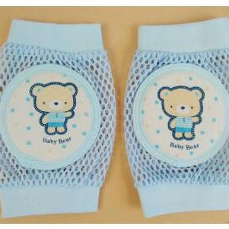 Rodilleras de seguridad de algod&oacute;n para beb&eacute;, calentadores de piernas infantiles, transpirables, de malla para ni&ntilde;o peque&ntilde;o, almohadillas para rodillas con dibujos animados, 1 par-0