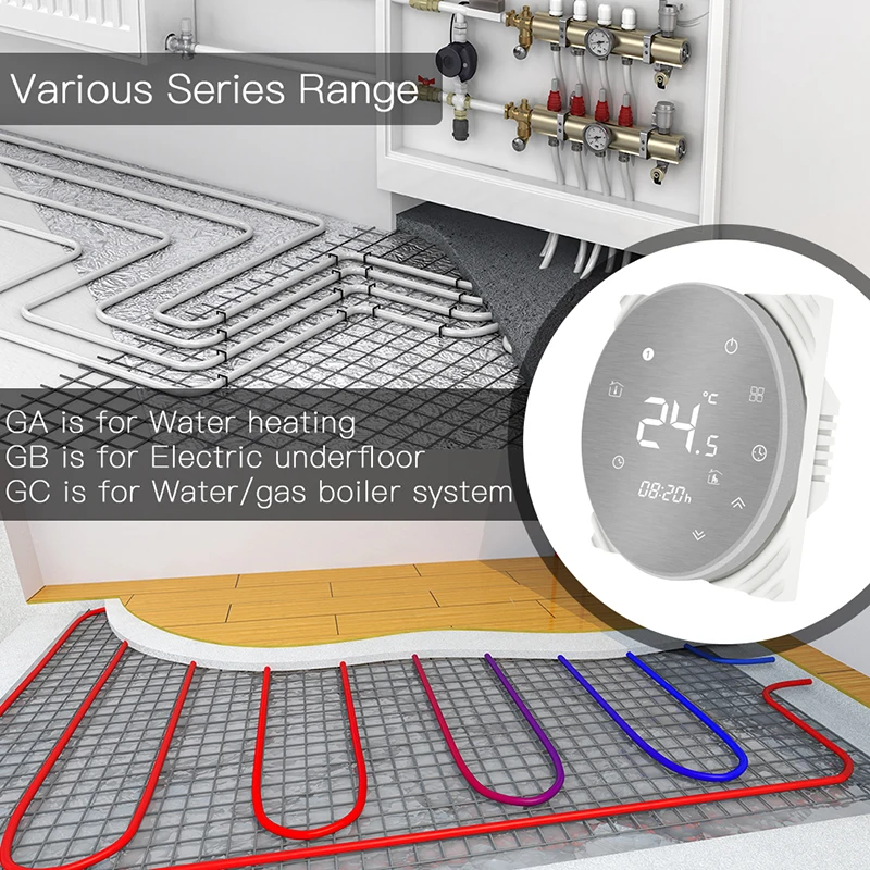 

WiFi Smart Thermostat Temperature Controller For Water/Electric Floor Heating Water/Gas Boiler Works With Alexa Google Home
