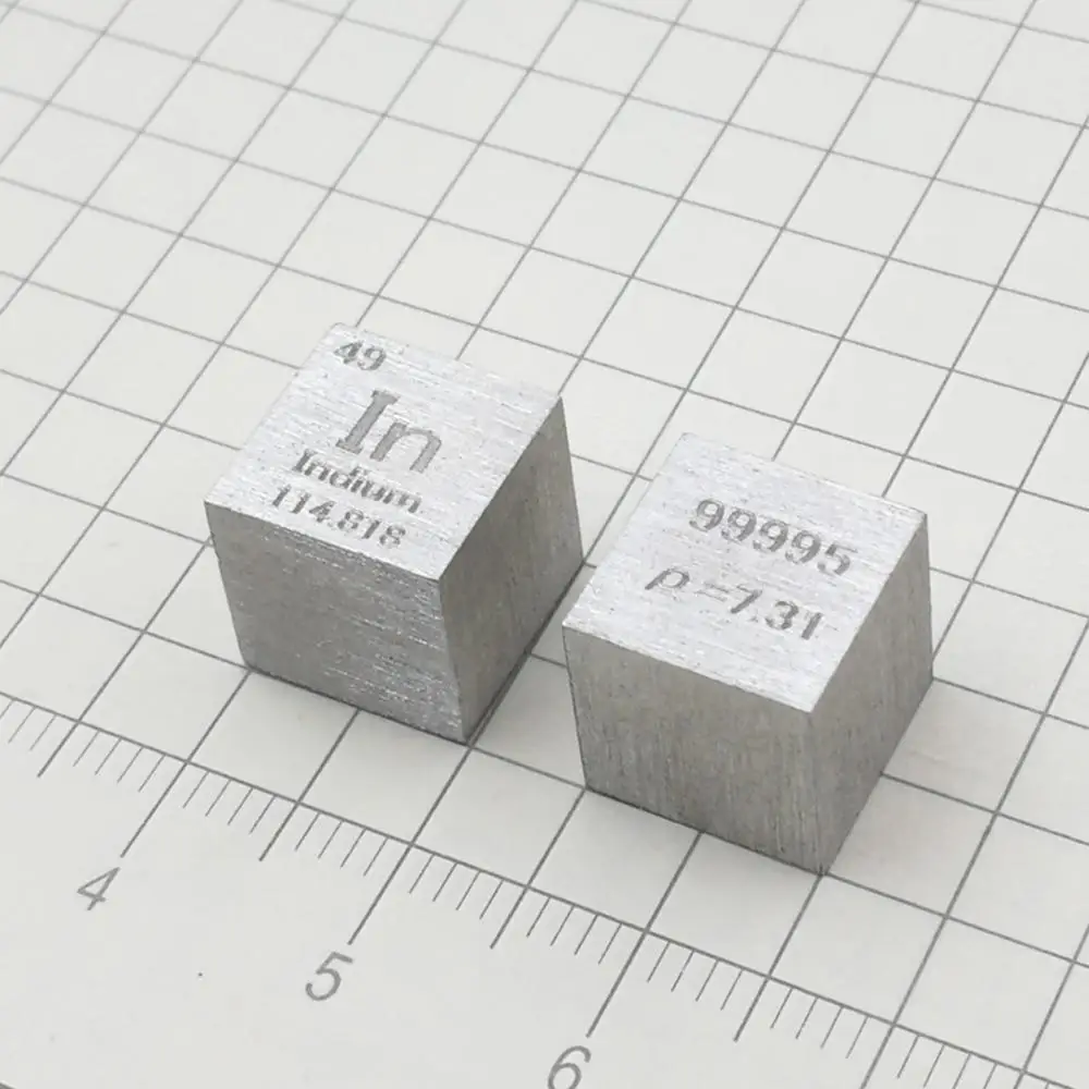 

10mm In99.995% Indium In Cube Periodic Table Of Elements Cube Hand Made Science Educational DIY Crafts Display
