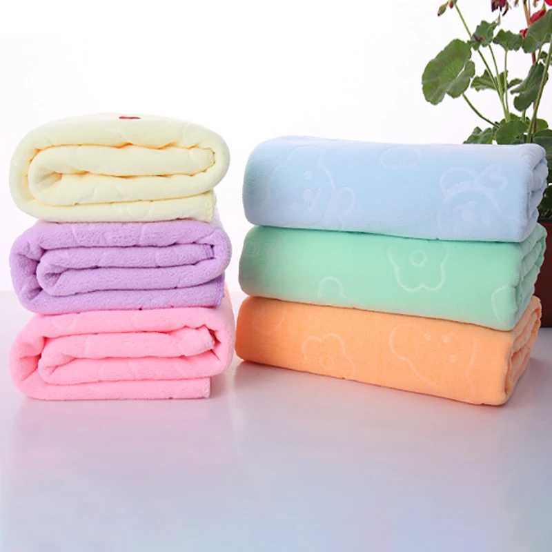 Однотонное банное полотенце с мультяшным принтом 1 шт. | Дом и сад