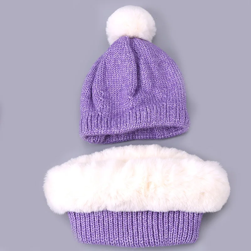 Зимняя шапка и шарф набор для женщин мужчин вязаная Biggy фетровая с подкладкой