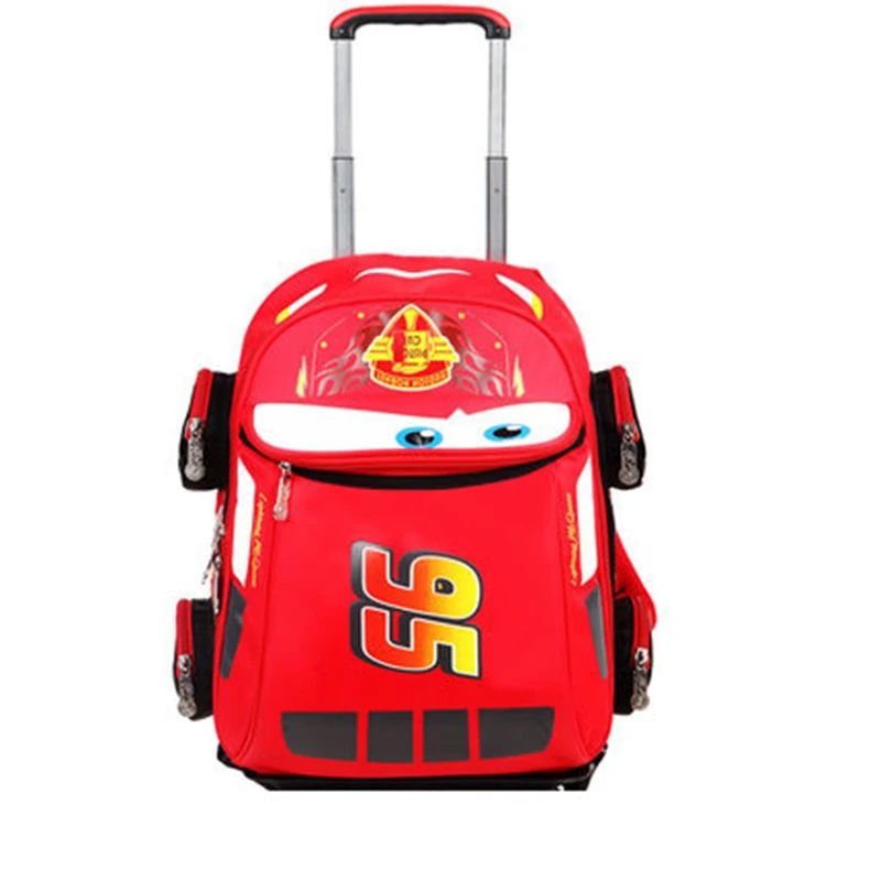 

Trolley school bag for boys in grades 1-3 to reduce the burden of backpack 3-6-8 years old kindergarten cartoon school bag