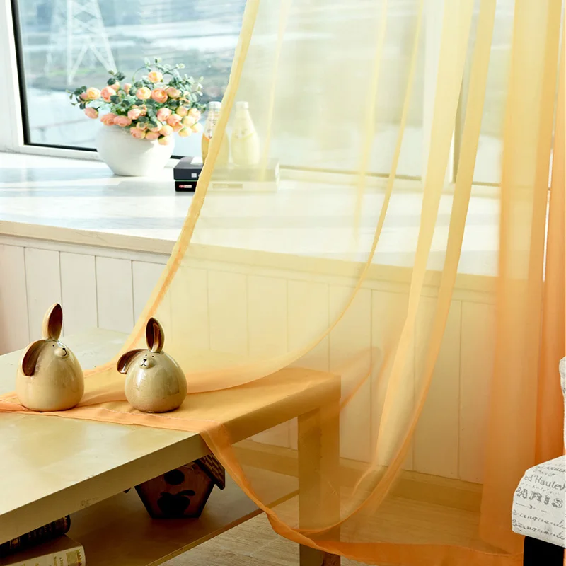 Color 1 Tulle Шторы с градиентным рисунком, вуаль, серое окно, современные, для гостиной, занавески, тюль, отвесная ткань, Rideaux Cortinas WP185-50 - Цвет: Color 1 Tulle