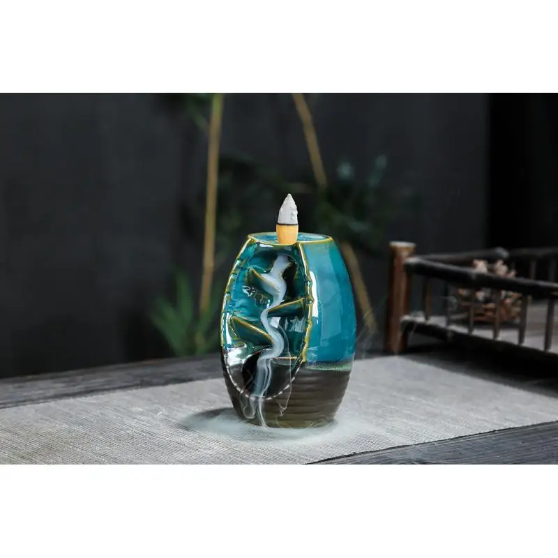

Zen Backflow Incense Burner Soothing And Calming Meditation Smoke Waterfall Incense Stick Holder Ceramic Censer For Buddha Hall