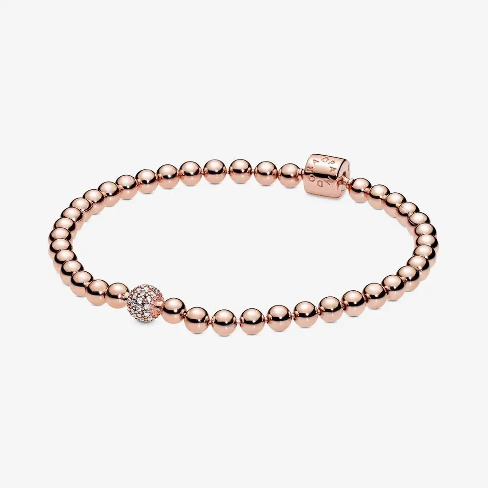 

Charm Pan family Rose Gold Bracelet Original Ladies Luxury 100% 925 Sterling Silver Bead Bangle DIY Jewelry Brand New 2021