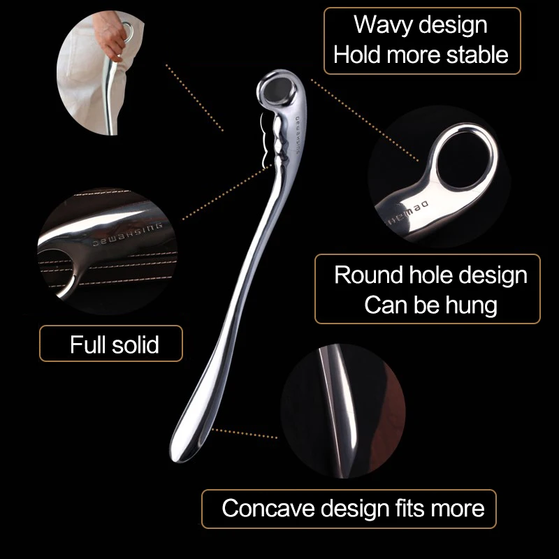 Professional Metal ShoeHorns Long Handle 52cm Length Alloy For Convenient Wearing Shoes Horn  Leather High Heel Hanging Spoon