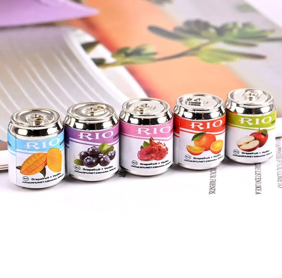 

Kawaii Resin Cans Mini Beverage Bottle Cabochon Canned Fruit Dollhouse Miniature Drink Crafts Accessories