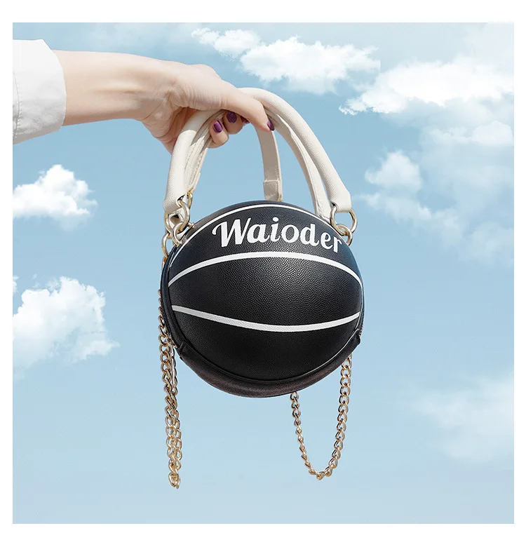 

Personality female leather pink basketball bag 2020 new ball purses for teenagers women shoulder bags crossbody chain hand bags