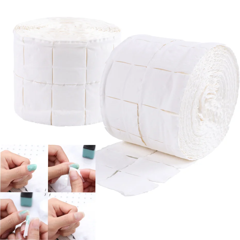 500 шт./рулон хлопковые салфетки для ногтей УФ гель средство удаления лака