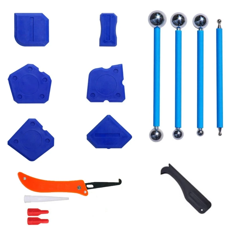 

B2RF Reuse and Replacement 16 Pieces of Caulking Artifact Tools Sealant Sink Joints Silicone Nozzle Applicator For Kitchen