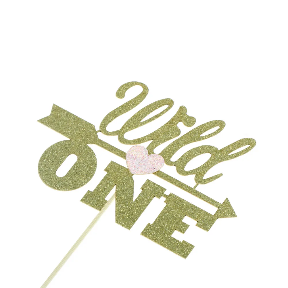 1 шт. торты для кексов с золотым блеском и надписью Wild One Hello World первого дня