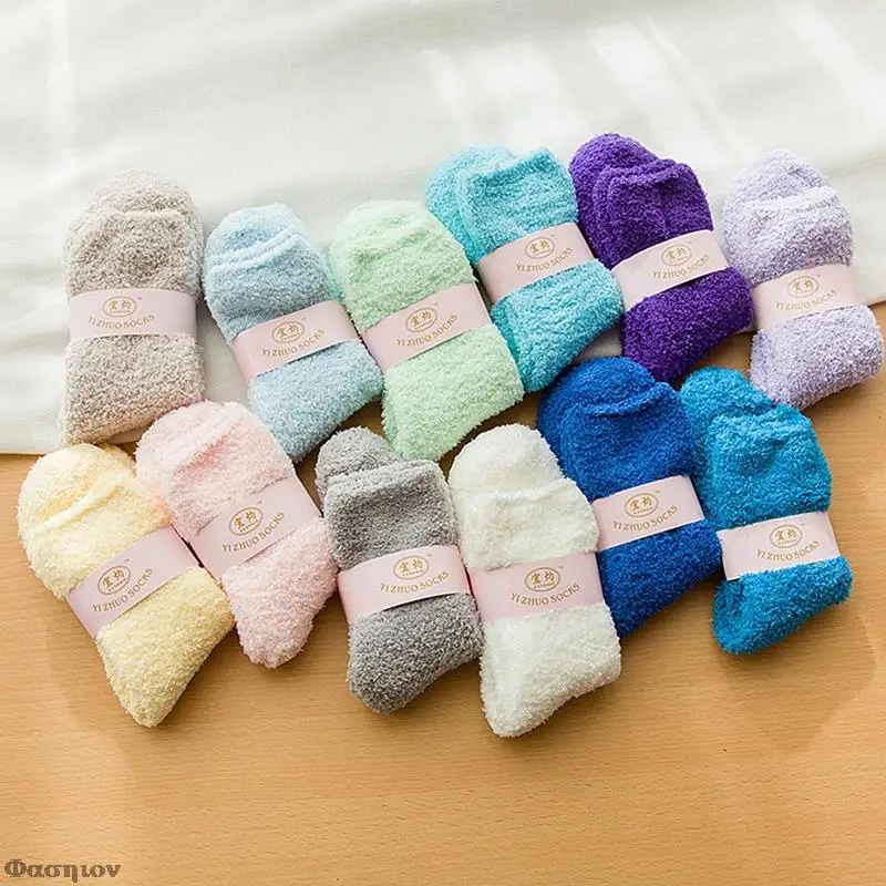 

Candy Color Socks Warm Socks Plush Socks Female Coral Fleece Socks Floor Socks Women's Socks Woman Sox Girls Socks Color Socks
