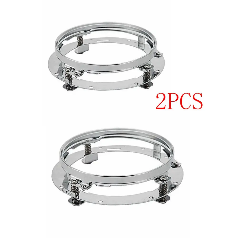 two pcs Chrome 7 дюймов круглый Монтажный кронштейн Монтажное кольцо, " светодиодный адаптер фары кольцо аксессуары для мотоциклов - Цвет: two pcs Chrome