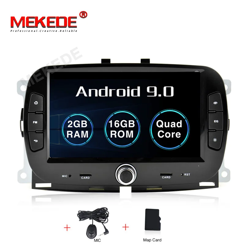 Android 9,0 4+ 64G Автомобильный CD dvd-плеер для FIAT 500-+ gps навигация 1024X600 Двухканальное радио мультимедиа 7 дюймов головное устройство - Цвет: 16G