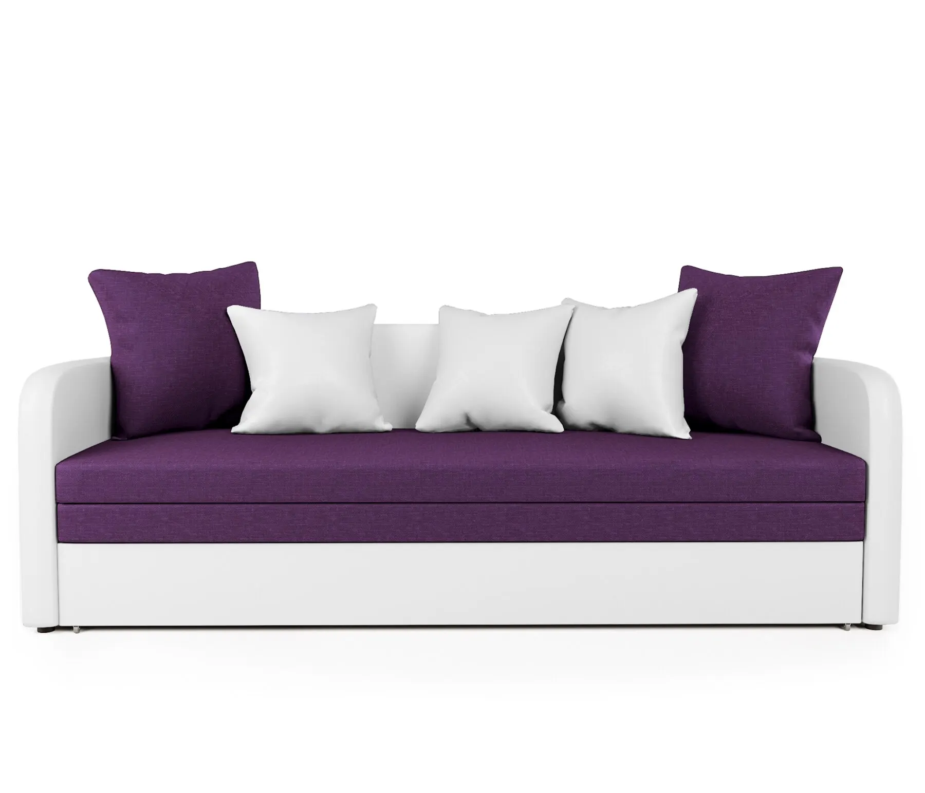 Sofa trio ekokozha white and purple рогожка | Мебель