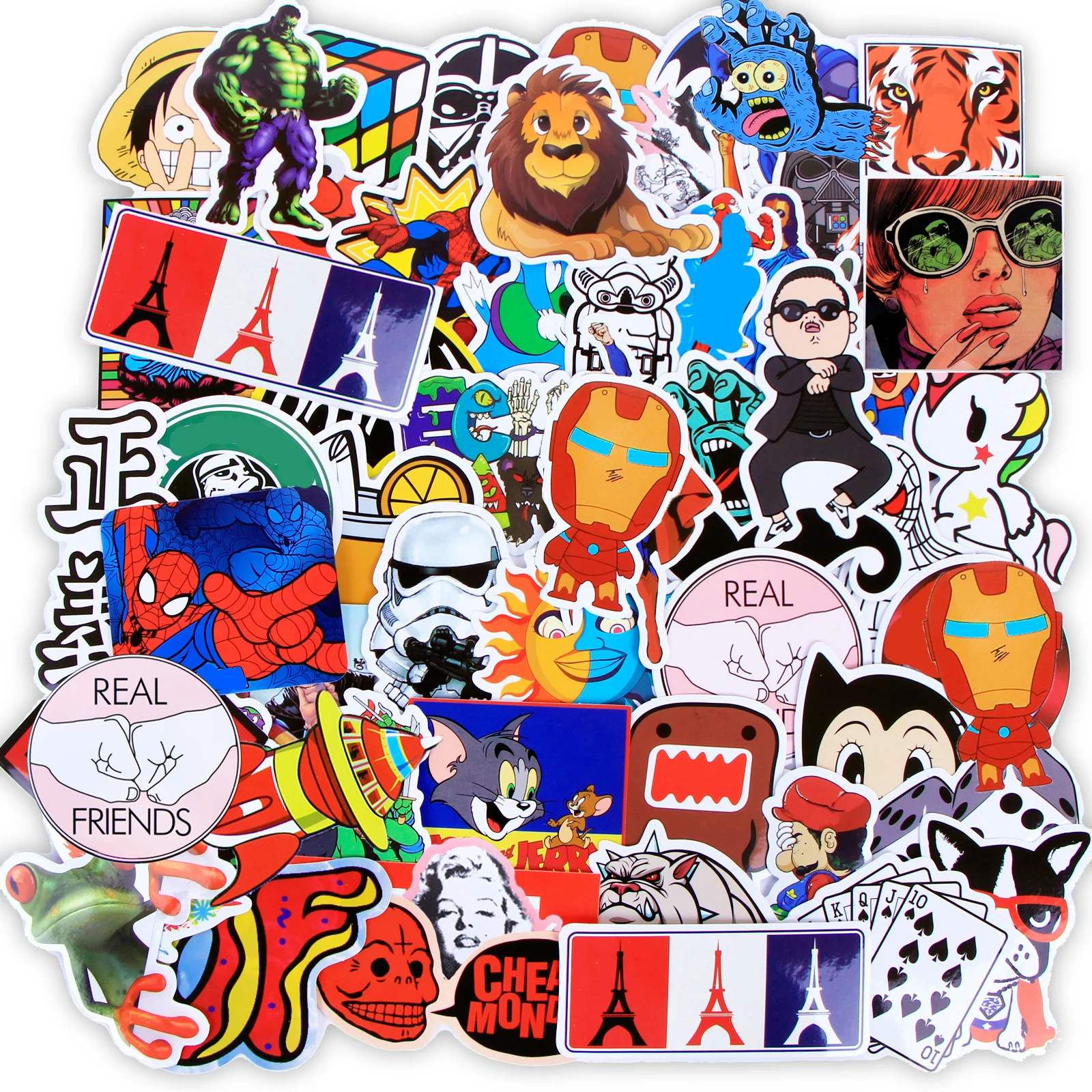 Случайные наклейки JDM 100 шт./Лот не повторяют мультфильм забавный стикер для