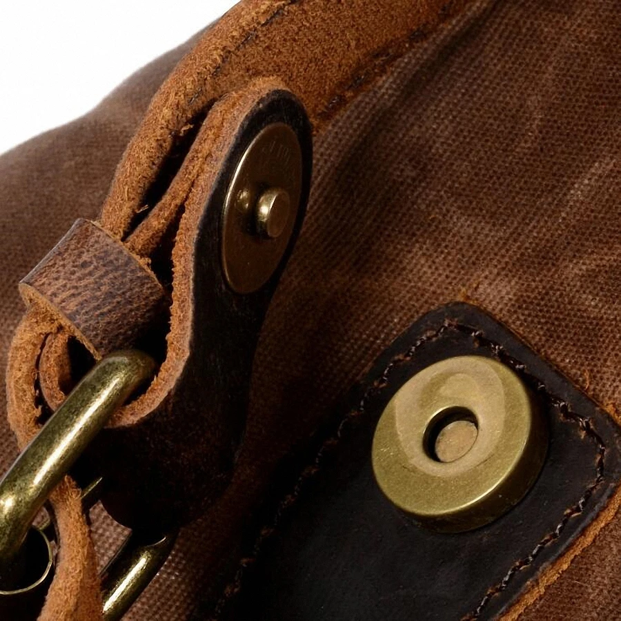 New 2020 Men's Vintage School Bags Travel Sports Camping Hiking Rucksack Quality Waxed Canvas Leather Casual Men Laptop Backpack | Спорт и
