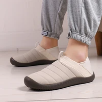 36 48 size winter water proof warm slippers men home plush warm sneakers cotton shoes women non slip flat slides slippers unisex