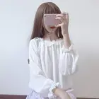 QWEEK Kawaii кружевная женская рубашка в стиле 