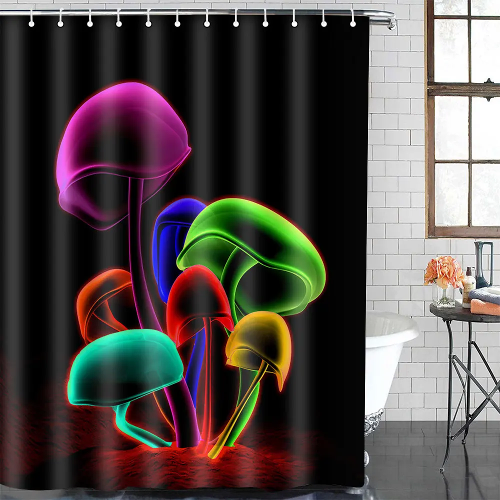 

MTMETY Dream Forest Shower Curtain Waterproof Bathroom Curtain Polyester Fantasy Mushroom Bath Screens rideau de douche