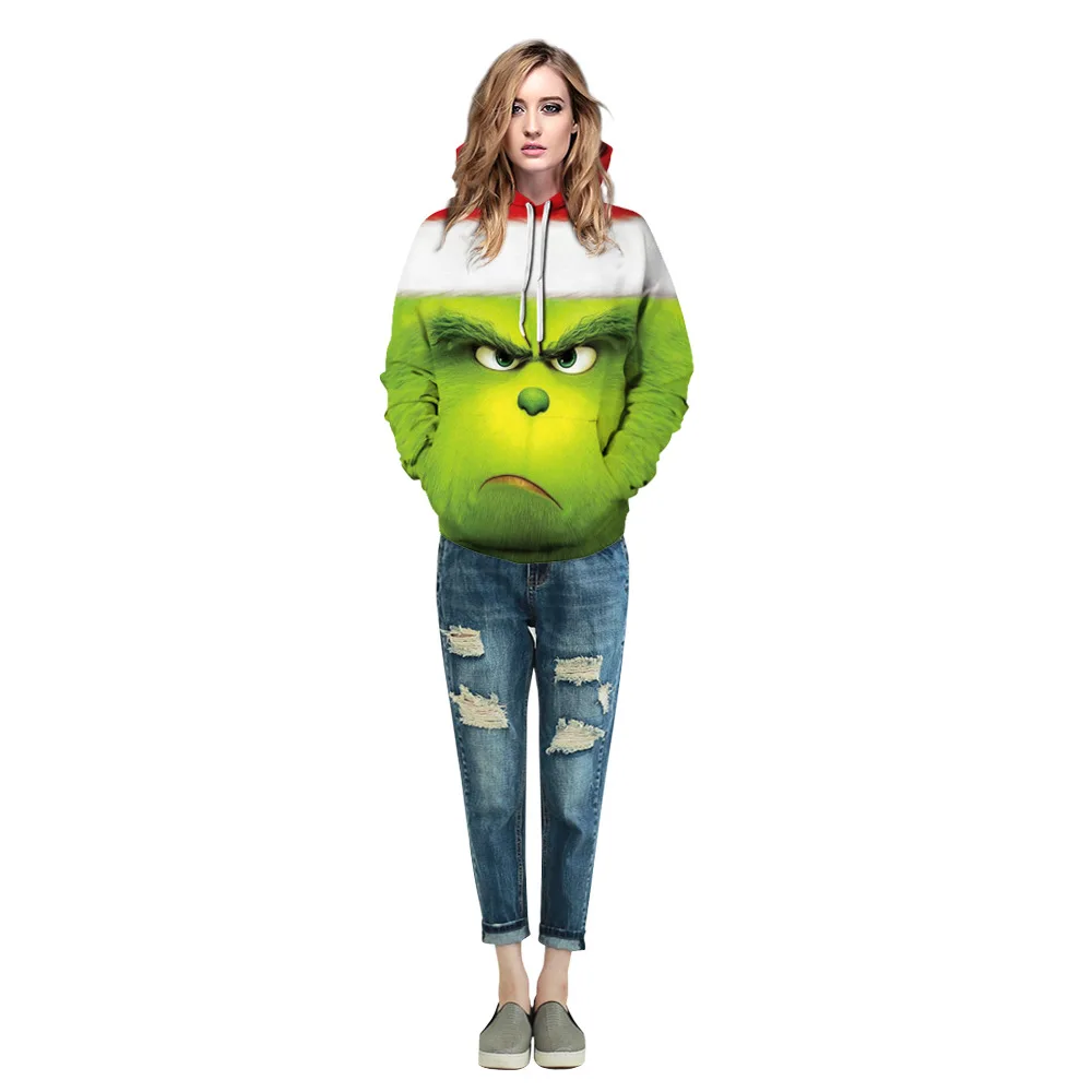 

Unisex 3D printing lovers' hoodies street style loose man stand collar hooded jackets his-and-hers clothes