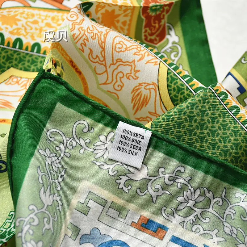 Женский шарф из натурального шелка мягкий квадратный платок 100% 50 см Подарочный в