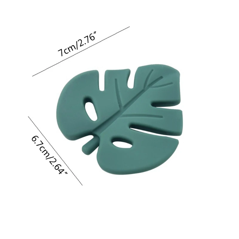 

GXMB Leaf Shaped Silicone Baby Teether Teething Beads Pacifier Chain Accessories Toy