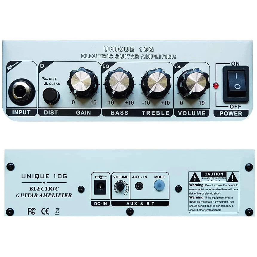 coolmusic einzigartige 10g elektrische gitarre verstärker lautsprecher bluetooth tragbare combo amp mit verzerrung wirkung bass höhen equali