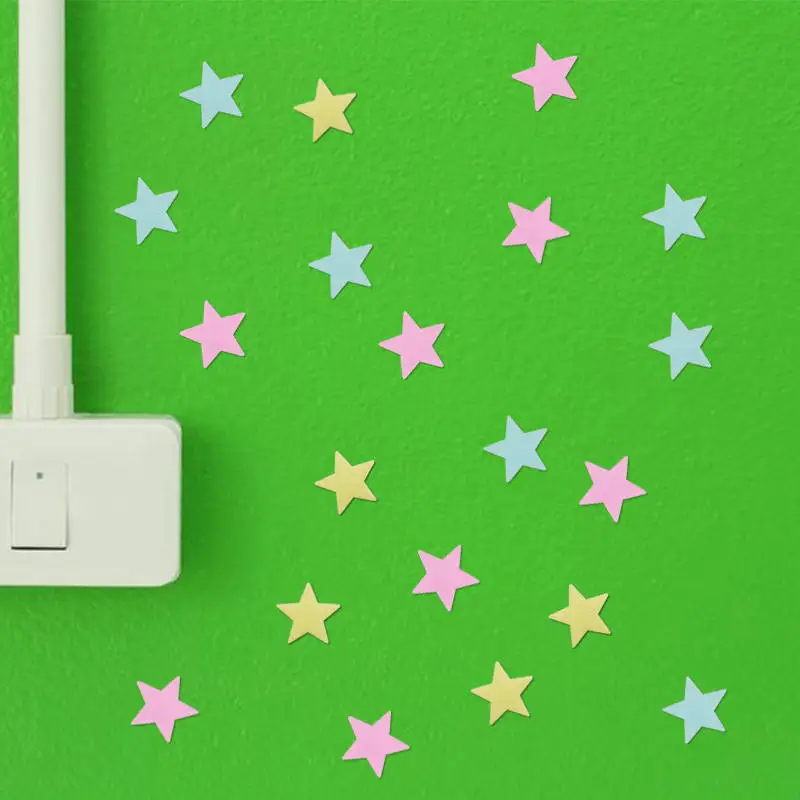 3D звезды светится в темноте мульти Цветной Пластик люминесцентные настенные