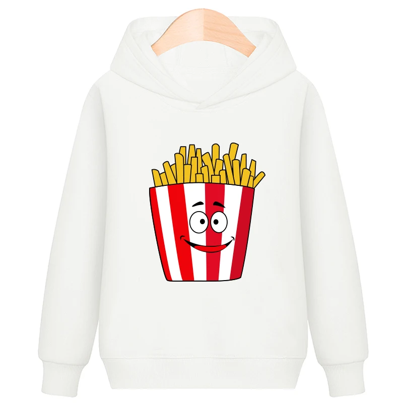 

Kids Print French Fries Tops Children's Hoodies For Boys Girls Hooded Sweatshirt Long Sleeve Pullovers Birthday Gifts 2-8 Years